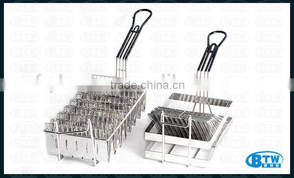 Popular Nickel Plated Taco Shell Frying Basket with Removable Inserts