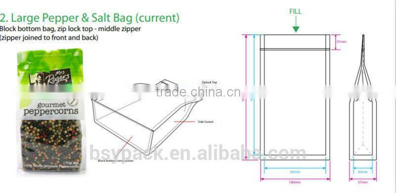 500g coffee bag with side gusset small gift flat bottom plastic bags