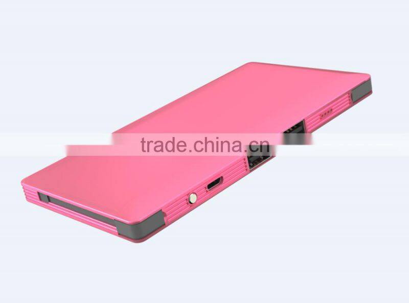 2015 New creative rechargeable QC2.0 10000 mah quick charge power bank with built-in cable