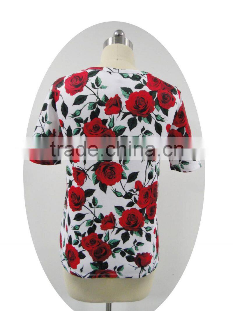 white flowers all-over printed chic top