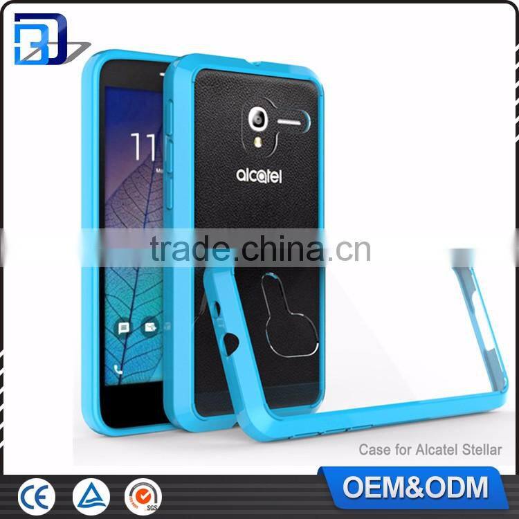 Amazon Hot Sale Anti Scratch Acrylic Clear PC Back + TPU Bumper Phone Cover For Alcatel Stellar Tru Clear Case Paypal Accept
