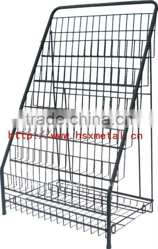 Portable &Outdoor Muliti layers Metal Magazine Racks L /Magazine display racks HSX-105