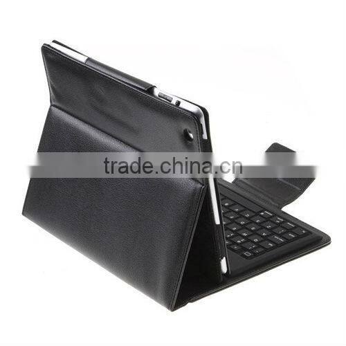 Flip leather cover wireless blue tooth keyboard for ipad 2/3/4