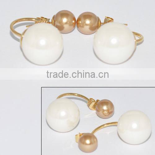 Fashion Stainless Steel Pearl Earring with Diamond Jewellery