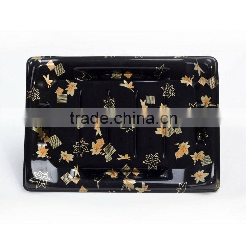 SM1-1205E Hot sale Golden Brush plastic sushi packing box with lid