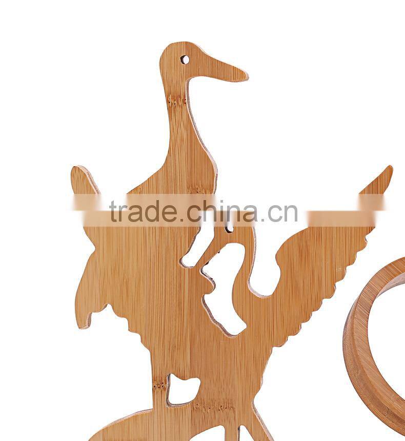 WR010/Factory Direct sale bamboo wine rack single wooden bottle wine holder novelty display wine bottle holder