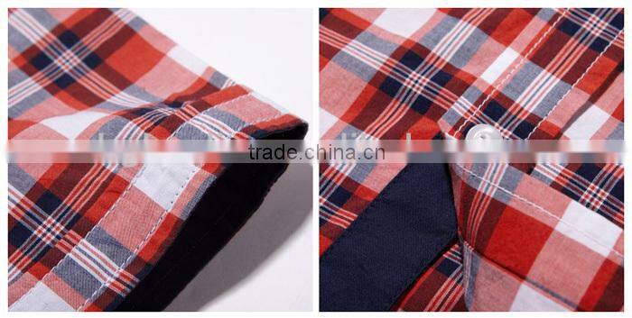 Kids dresses cheap cotton branded latest style custom checks boy shirt
