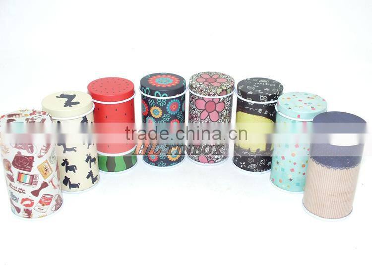 Colorful Round Small Stick Gift Tin Can