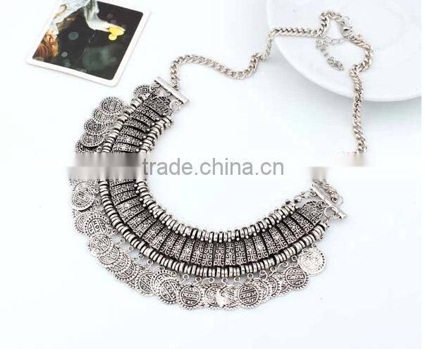 Hot choker coin necklace fashion jewelry 2015