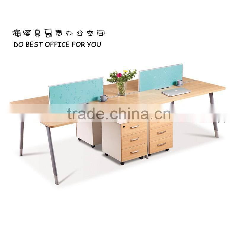 melamine desk office cubical workstation for 4 persons