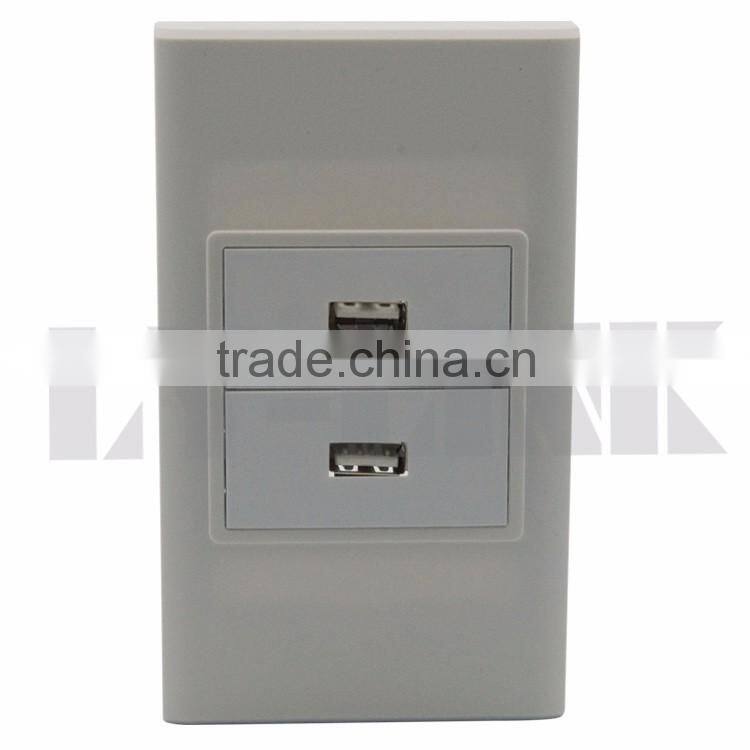 Dual ports USB female to female wall plate Support Customization