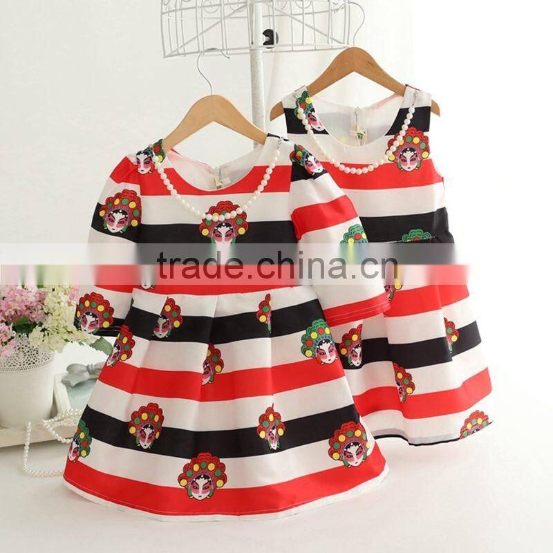 new fashion design kids dress floral printed dress for girls