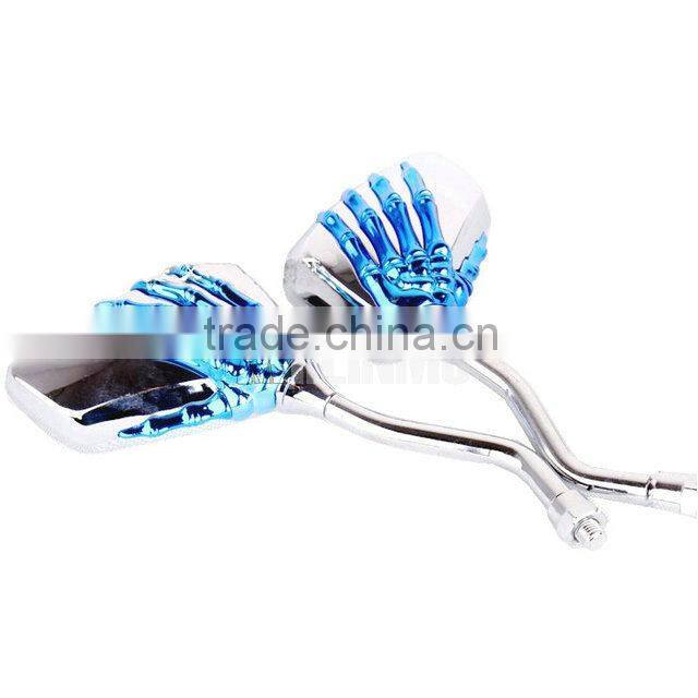 Motorcycle side mirror skull mirrors universal motorcycle rear mirror f 8mm 10mm