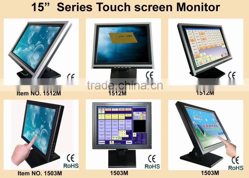 High Sale VGA/USB/DVI Input 15" Open Frame Touch Screen LCD Monitor