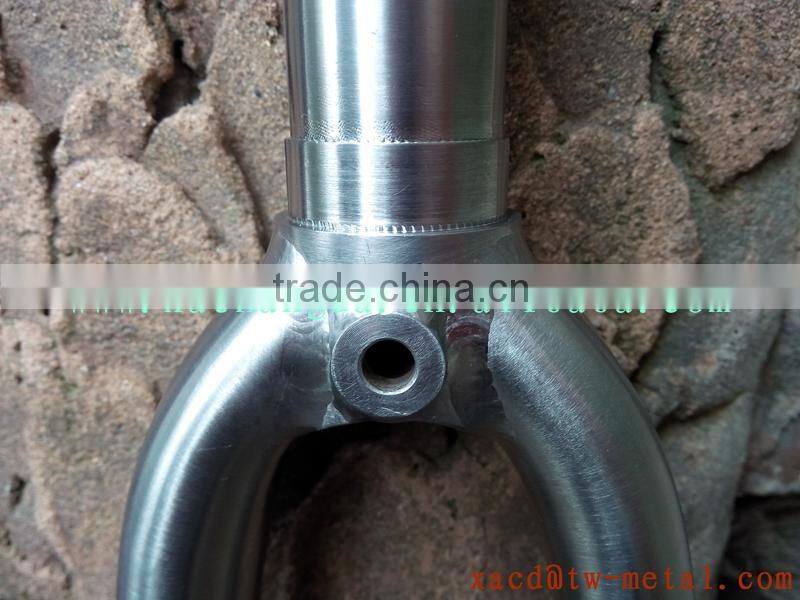 titanium road bike fork with handing brush finished made in China road bike fork