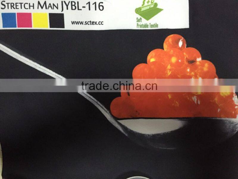 stretch man light box fabric for dye sublimation direct printing with flame retardant German DIN B1