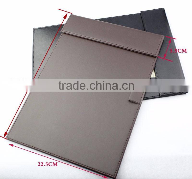 A4 leather clipboard /a4 pu leather folding magnetic clipboard