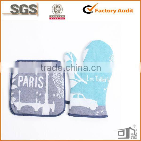 2014 new kitchen textile fabric oven glove and pot holders