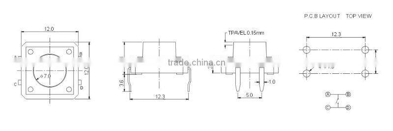 mini power tact switch TS-1103E,smt/smd tact switch