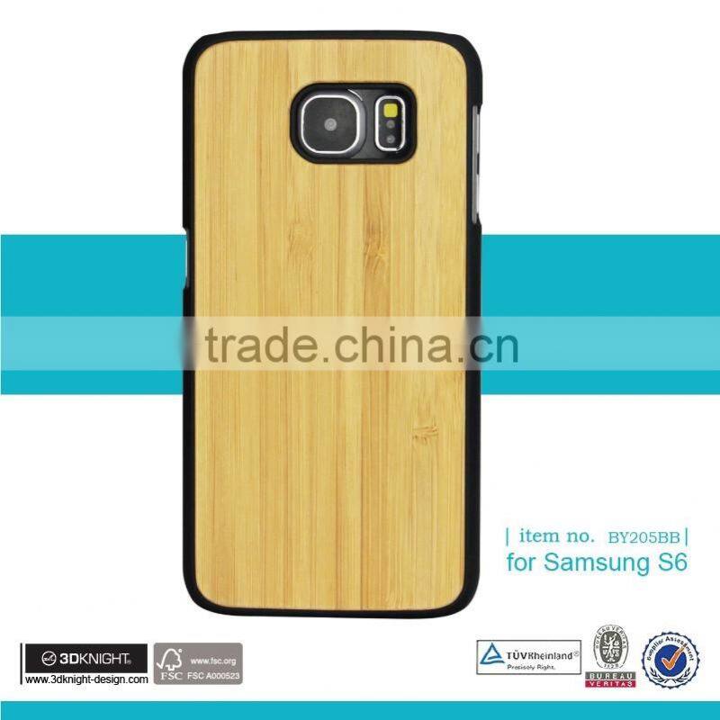 2016 New Arrival Original Wood Logs Case Blank Hard Back Wooden Cell Phone Case For Samsung S6 Case Bamboo Factory Price