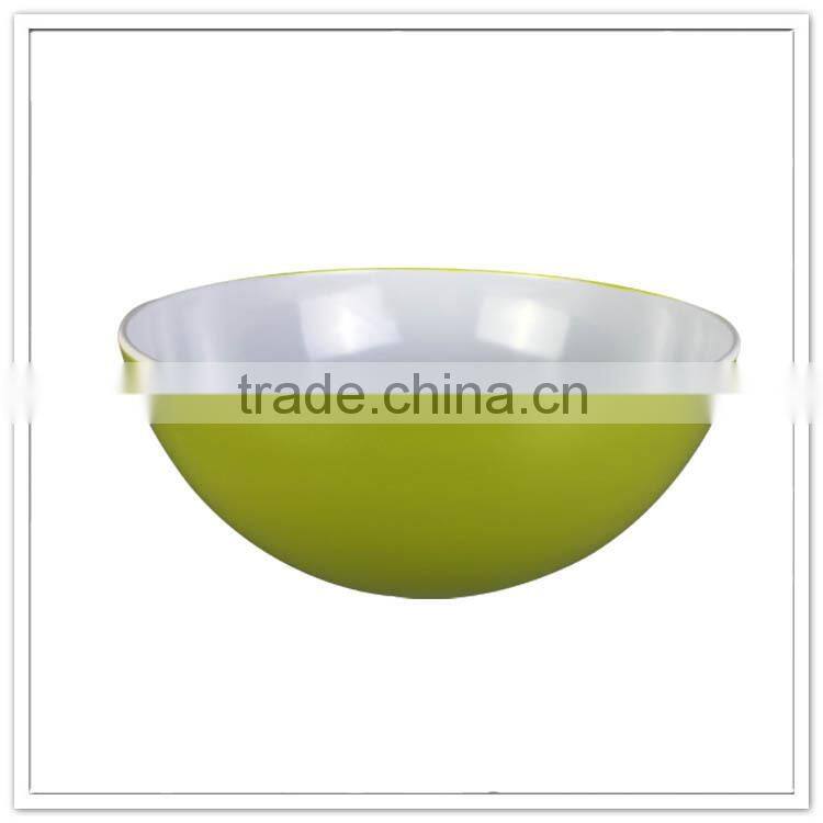 Food melamine material Green & white double color two tone hotel plastic large bowls