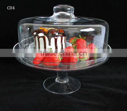 glass cake cover and stand