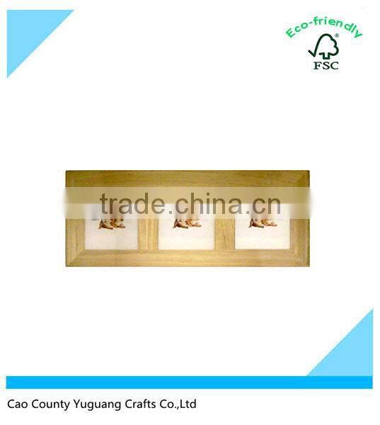 Custom Wood Three Slot Photo Frame