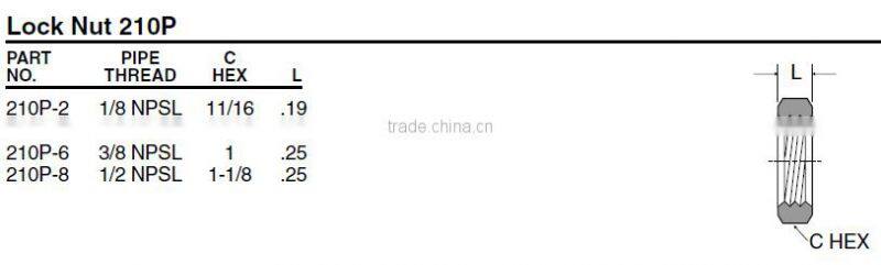 PF210 Lock Nut,Pipe Fitting,Brass Fitting,Pneumatic fitting