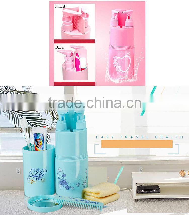 Wash suit Towel Toothbrush Toothpaste Holder shampoo shower gel container with mirror and comb Set