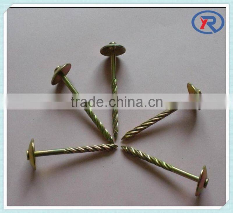 china Colour painted Umbrella Head Roofing Nails With rubber washer