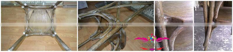 Cross back oak wood chair