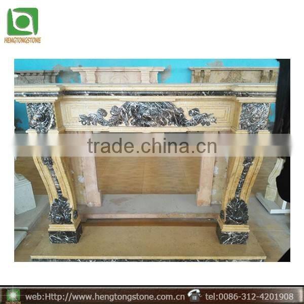 HT-J-BL007 fireplace in marble ,white marble fireplace