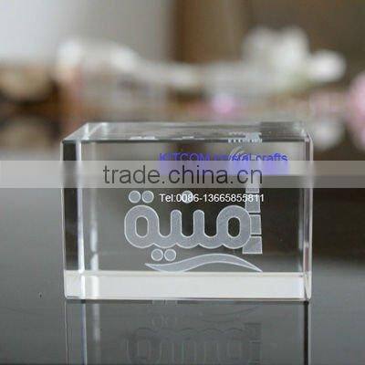 rectangular customized business gift crystal paperweight