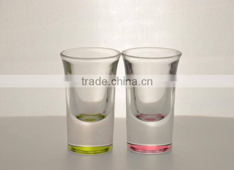 Anhui factory FDA inspection wholesale bottom colored wine shot glass