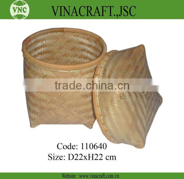 Bamboo waste basket set of two