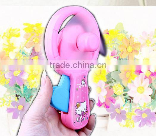 cheap plastic mini handy dynamo fan for kids in summer
