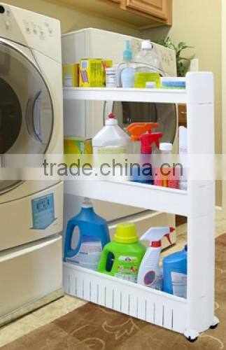 Plastic Storage Rack With Wheels/Slide Out Storage Tower