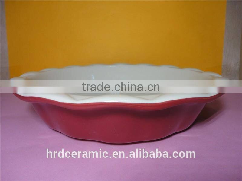 High quality wholesale ceramic plate /big pie plate oven safe