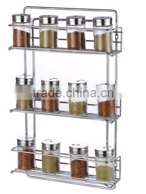 3 Tier Spice Rack Chrome Plated for Herbs and Spices