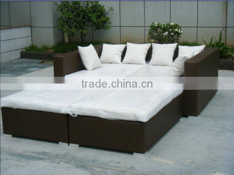 double rattan sofa bed outdoor rattan furniture
