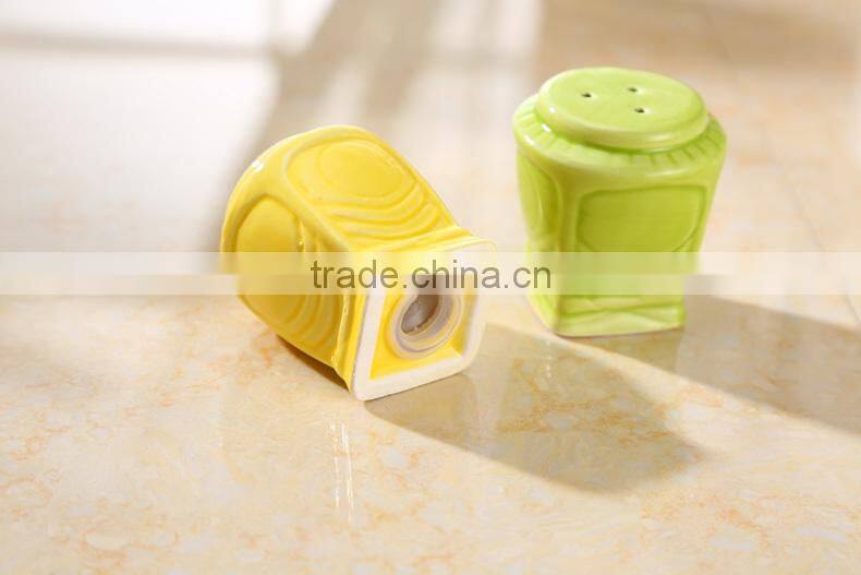 colour ceramic canister set with stainless metal stand