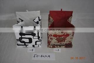 foldable paper fabric basket with handles