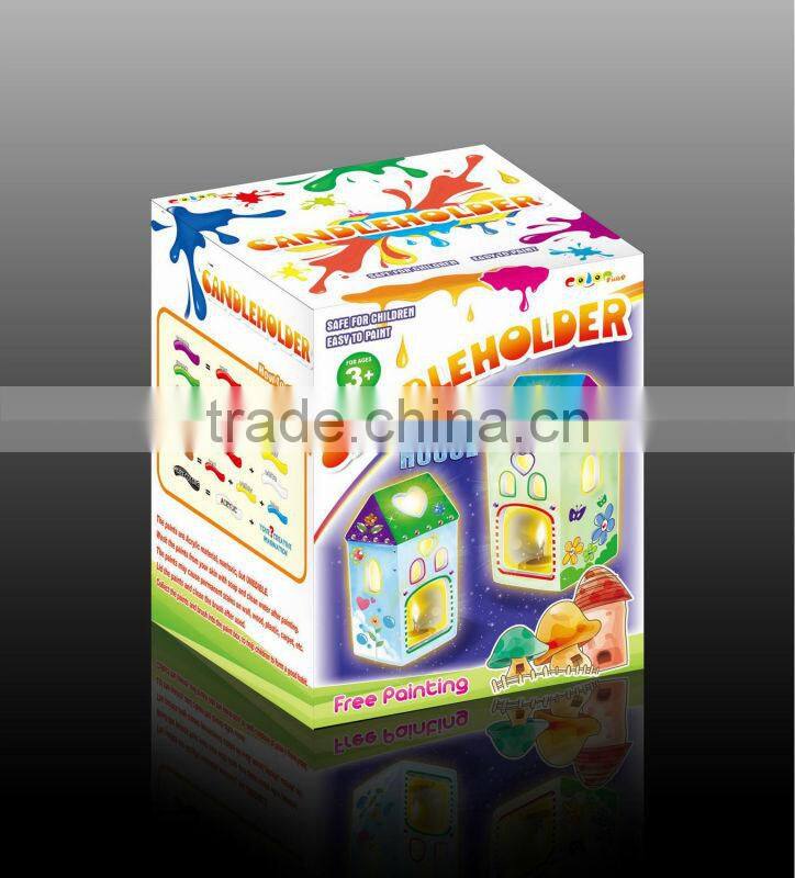 factory DIY Coloring Ceramic House Shape Candlehoder