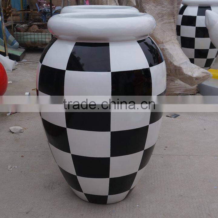 Large fiberglass modern garden pot