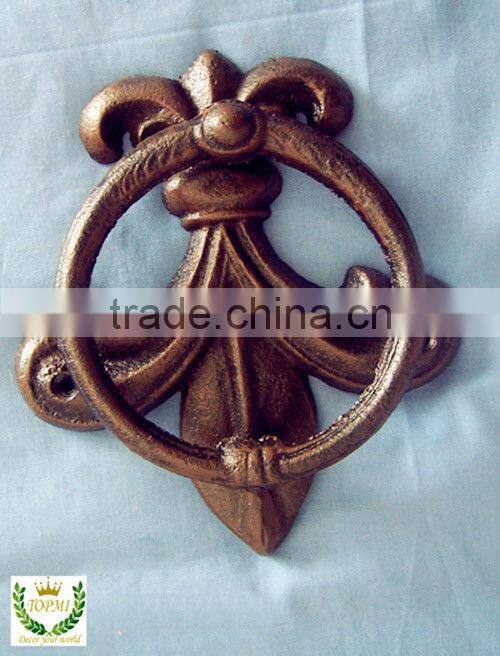 Cast Iron Fleur De Lis Wall Plaque Metal Art Old World Tuscan Decor Cross