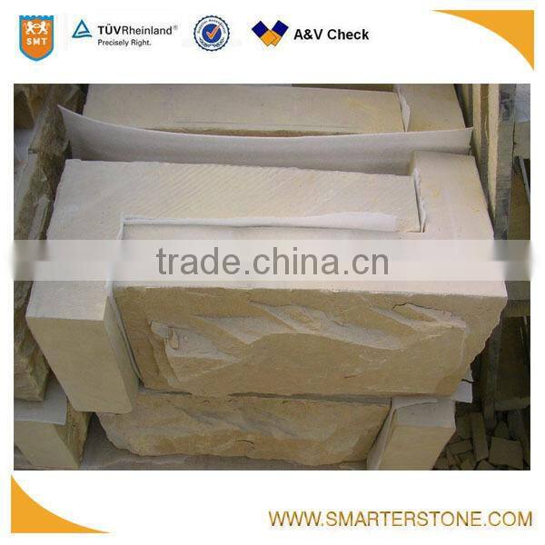 mushroom surface yellow color rough sandstone tile for wall corners