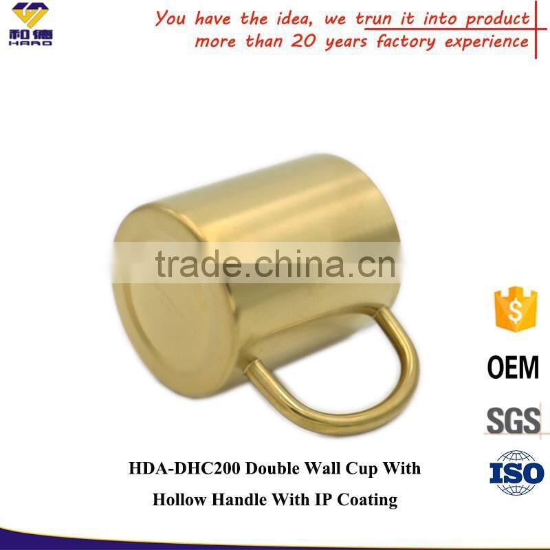 Custom Double Wall Gold Stainless Steel Cup