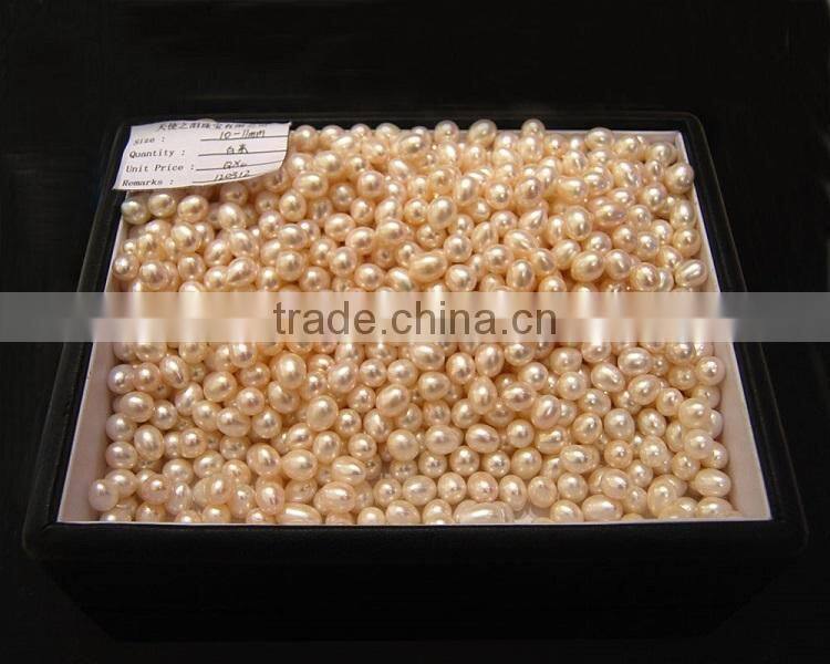 pure 10-11mm white rice shape freshwater pearls loose beads