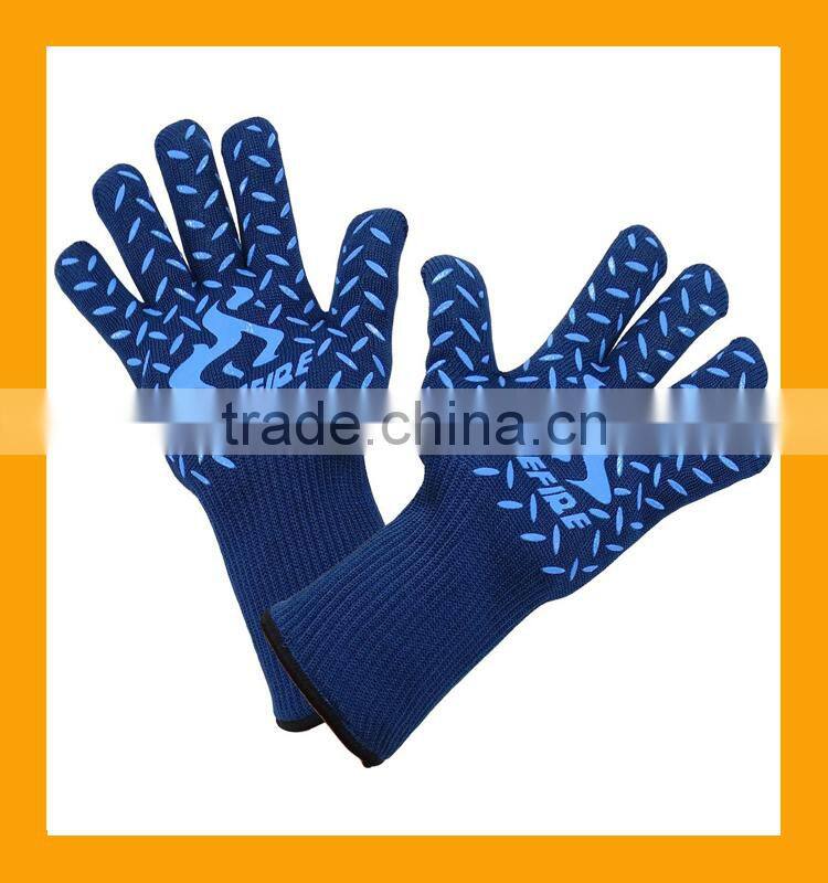 Certified 932F Silicone Heat Resistant Grilling BBQ Gloves for Cooking Baking Barbecue Potholder