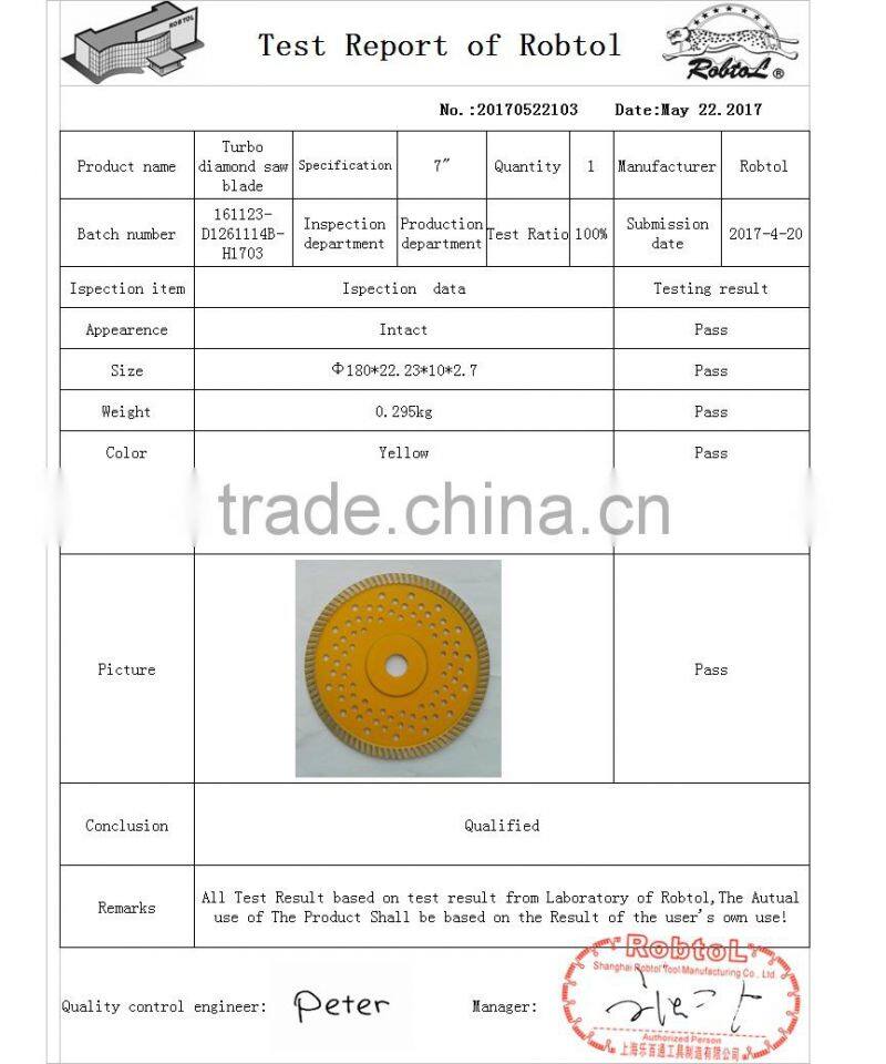 180mm Turbo Diamond Saw Blade Circular Saw Blade Rim Cutting Disc Stone Cutter Wheel Disk Socket Flange 7"